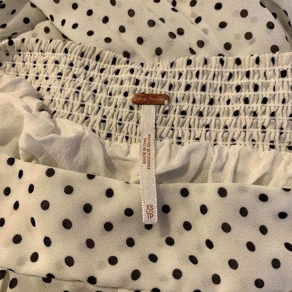 Free People Mini Black Polka Dot Maxi Skirt XS - Picture 3 of 6